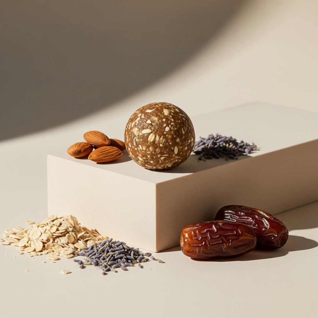 Luna Calm superfood bite met lavendel, venkel, anijs en kamille voor ontspanning en slaapondersteuning
