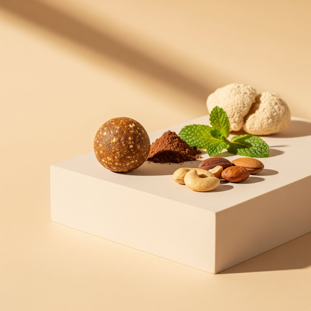 Neuro Bloom superfood bite met Lion’s Mane, cacao, walnoten en munt voor cognitieve boost en mentale helderheid